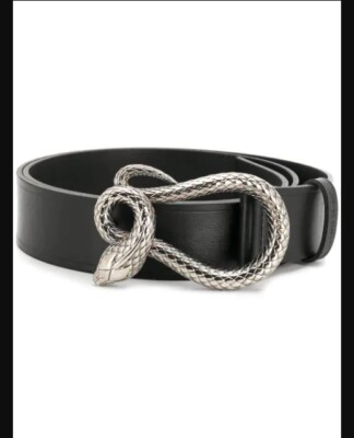 Silver Vintage Leather Snake buckle belt Accessories | Silver Vintage Leather Snake Buckle Belt  main image 3
