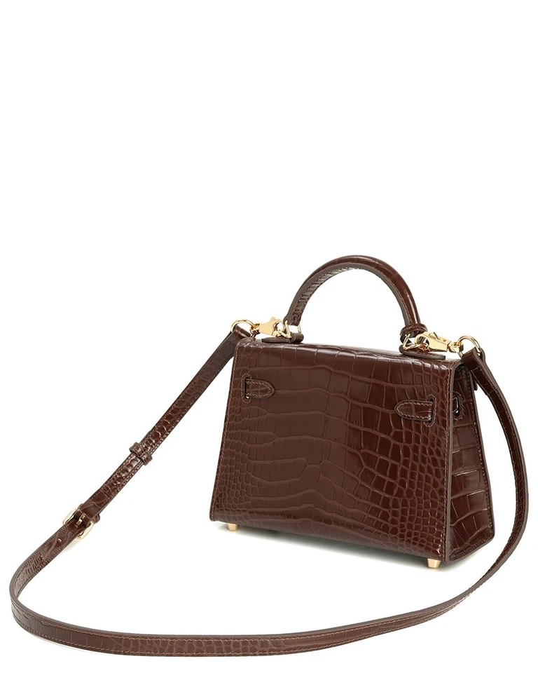Tiffany & Fred Paris Alligator-Embossed Leather Crossbody Women's Brown - Image 2 of 3