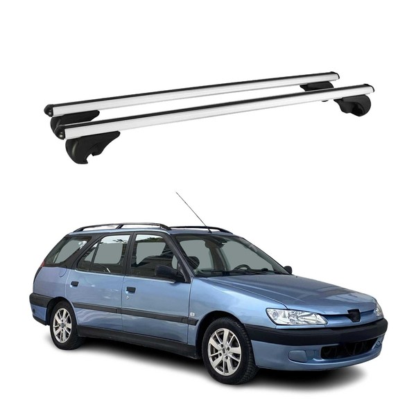 DachträGer GrundtäGer FüR Peugeot 306 Kombi 1997-2001 75Kg Alu Silber 2 Tlg-image