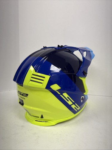 LS2 Youth Gate Launch Helmet Blue/Yellow YOUTH Small - Picture 4 of 9