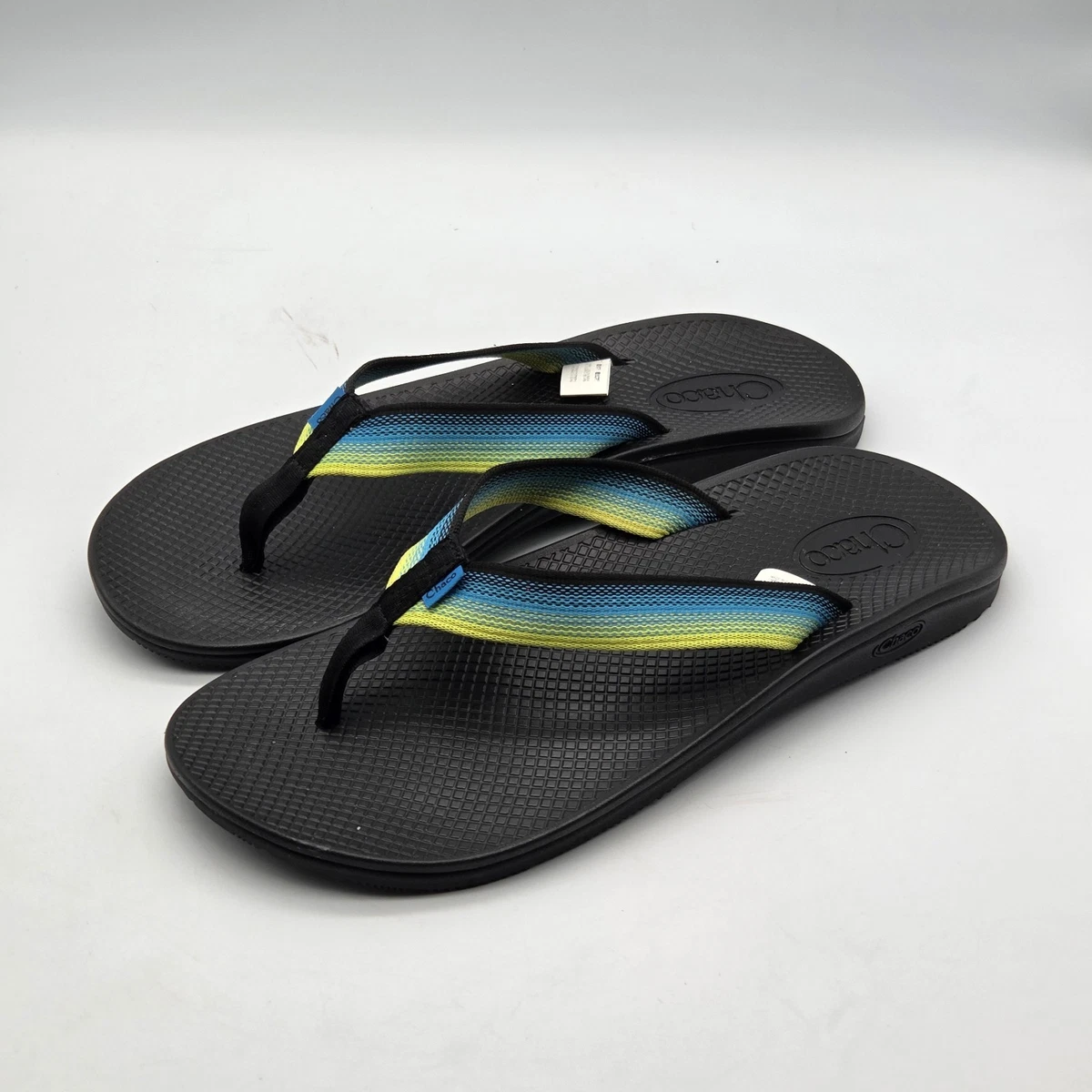 Chaco Chillos Flip Mens Size 9 Teal Yellow Gradient LUVSEAT Sandals Excellent Chaco Flip-Flop Sandals for Men for sale | eBay main image 3