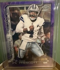 2025 Topps Chrome Dak Prescott Purple Refractor /75 #79 Dallas Cowboys NFL Card
