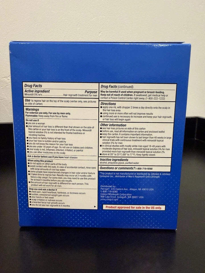 Kirkland Signature Minoxidil 5% Extra Strength Men Hair Regrowth Original - Image 3 of 4