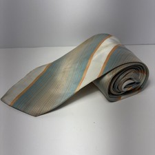 Vintage Wemlon By Wembley 100 Polyester Blue/White/Orange Men's Neck Tie