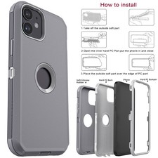For iPhone 12 pro/12 pro max Shockproof Rubber Protective Case Cover / Belt Clip