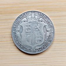 Edward VII Silver 1903 Half Crown Coin. Key date.