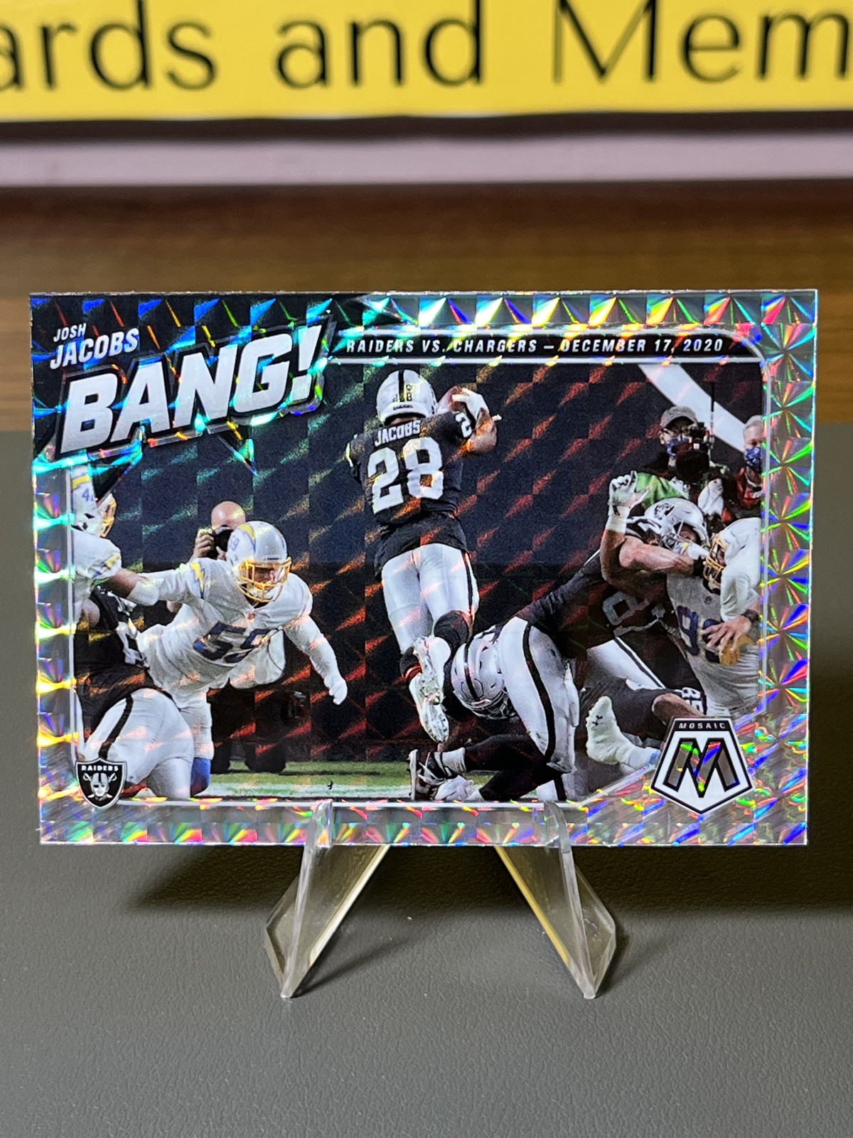 2021 Panini Mosaic - Bang! Josh Jacobs #B-10 Mosaic Prizm
