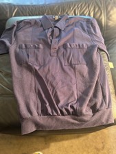 Alan Stuart vintage polo shirt henley collar Med blue nm STUDIO WARDROBE SALE