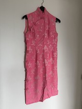 Robe Tunique vintage Soie rose indien fleurie Afghanistan Taille 38