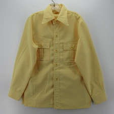 VINTAGE Sears Shirt Men 38 Yellow Kings Road Western Rockabilly Disco Mod 70s 