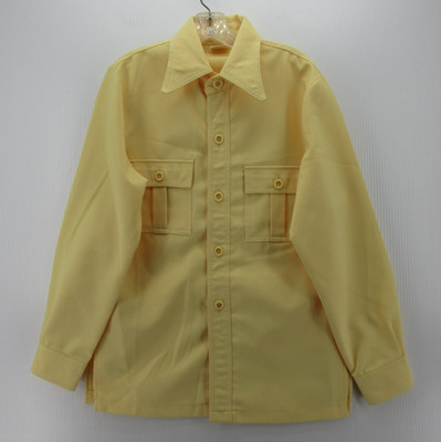 VINTAGE Sears Shirt Men 38 Yellow Kings Road Western Rockabilly Disco Mod 70s *