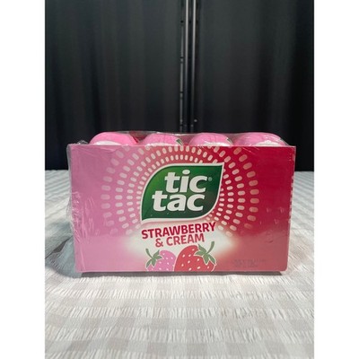 Tic Tac Strawberry & Cream Mints 8 Pack 3.4 oz Large Containers 28 oz Total Bulk