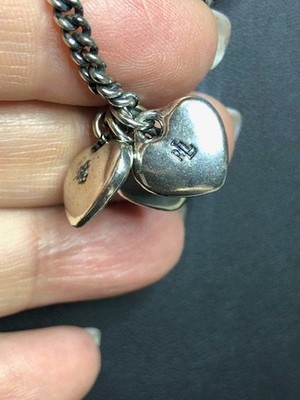B3428 Ralph Lauren Triple Heart Toggle Necklace Floral embossed 16