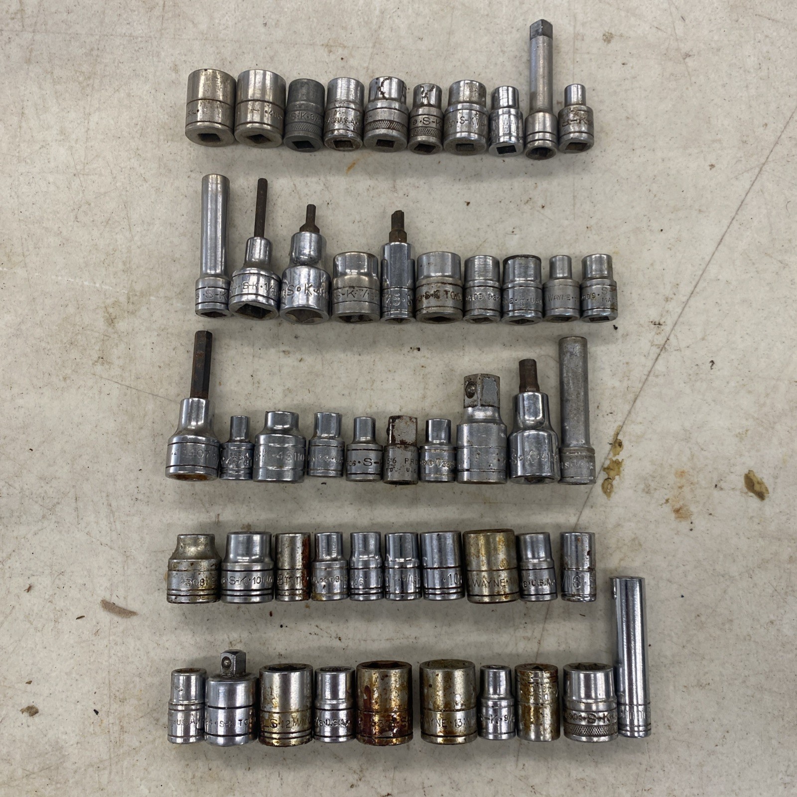 50 pc. Lot Vintage S-K SK USA Made 1/4, and 3/8