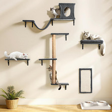 5-in-1 Cat Wall Shelves Set - Climber, Condo, Bed  Scratching Post