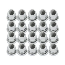Set Of  20 33mm Truck Lug Nuts Cover w/ Flange - Push-On Chrome Cap 2-3/8" High