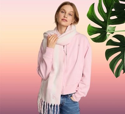 victoria secret blanket scarf pink heritage stripe signature