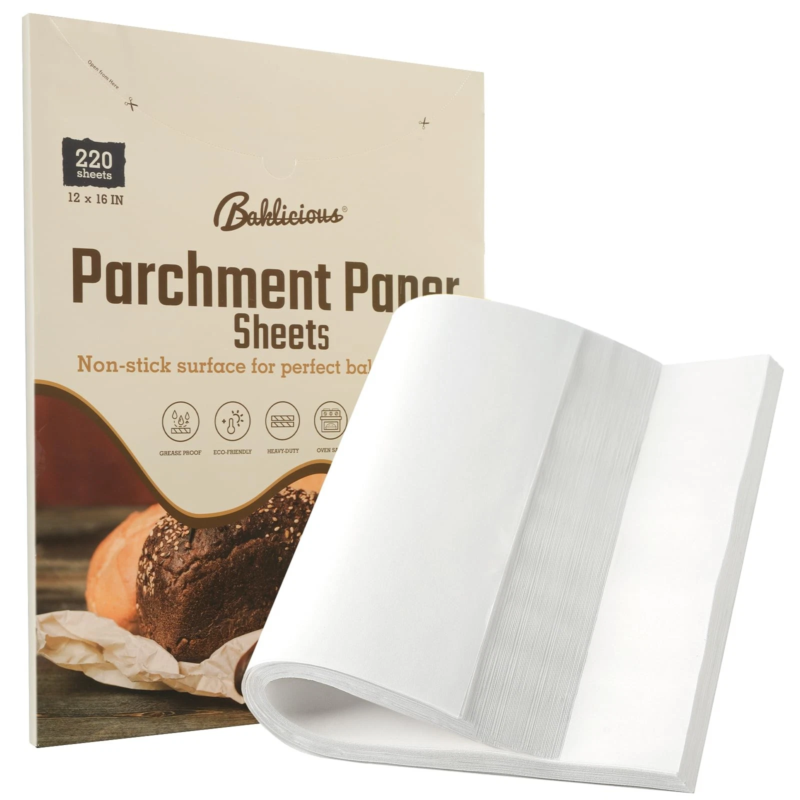 220 PCS 12x16 Inch PreCut NonStick Parchment Paper Sheets Baking Cooking