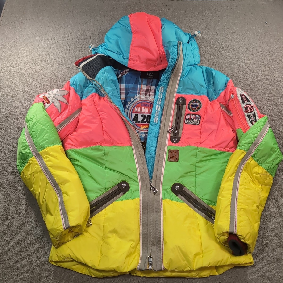 Bogner Mauna Kea Ski Snowboard Jacket Sz US 8 Eu 38 73497 Blue
