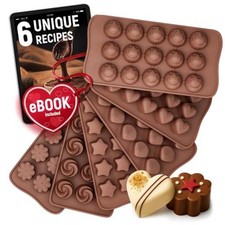 Chocolate Moulds Silicone - Set of 6 - Non-Stick Food Grade Silicone