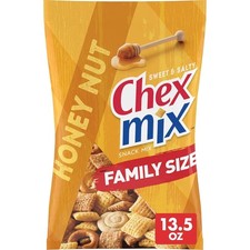 Chex Mix Honey Nut Snack Mix, Sweet and Salty Snack Bag, Family Size, 13.5 oz