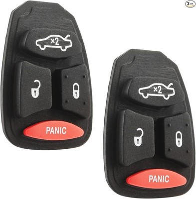 Replacement 4-Button Remote Key Fob Shell Case Pad (Set of 2)Color: Two