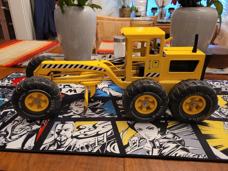 Vintsge Tonka GRADER Steel Classic Road Grader Toy 16210 Metal Yellow - Image 4 of 4