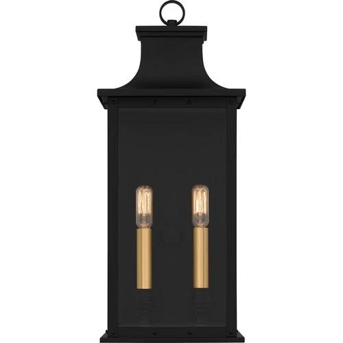 Matte Black Two Light Outdoor Wall Mount from the Abernathy Collection - Picture 3 of 5