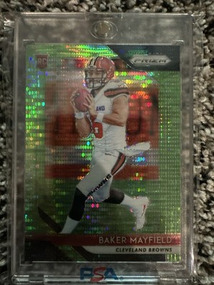 2018 Panini Prizm - Rookie Baker Mayfield #201 Neon Green Pulsar Prizm (RC)