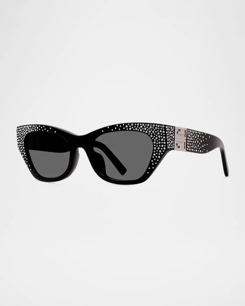 Givenchy GV4019IS 01A Limited Edition Cat Eye Sunglasses Bedazzled in Swarovski