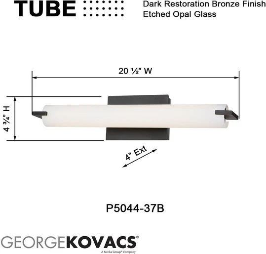 20" Tubo/Bar 3 Luces Accesorio de Baño en Bronce Restauración Oscuro (Marrón) - NUEVO Foto 4 de 4