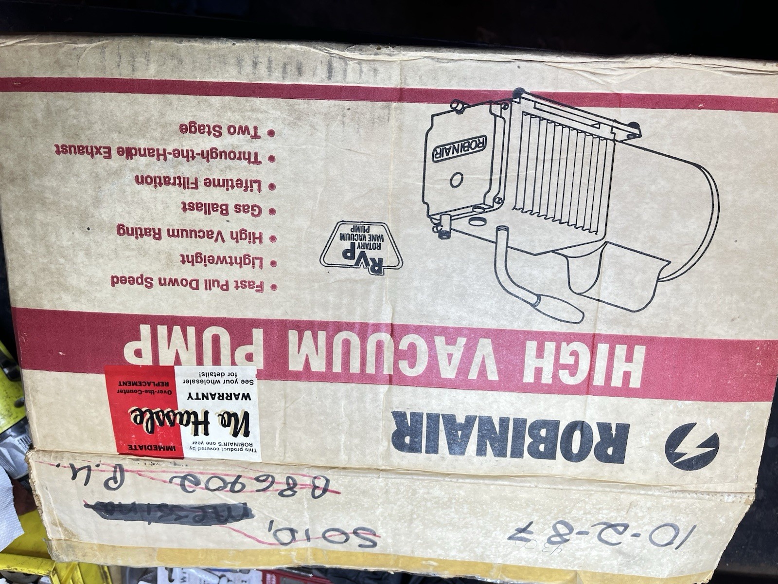 Robinair High Vacuum Pump Model 15102-B 3CFM used