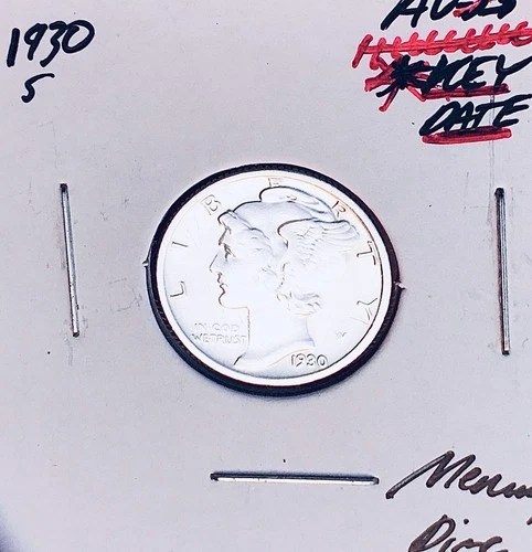 1930-S San Francisco Mint Mercury Dime, Superb Gem AU+++, RARE This Nice!