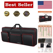 Durable Soft Piano Bag: 61-Key Keyboard Case with Adjustable Straps Pockets