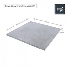 Dove Grey Limestone 600x600 Calibrated & Sawn Edge Paving Slabs