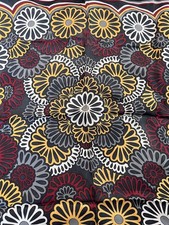 Vtg Glentex Vinal/Silk DAISY Print Floral Scarf Japan MCM Retro Vibes 26.5  sq