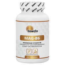 Magnesium + Vitamin B6 Tabletten – Citrat – Muskeln, Herz, Knochen – Sowelo