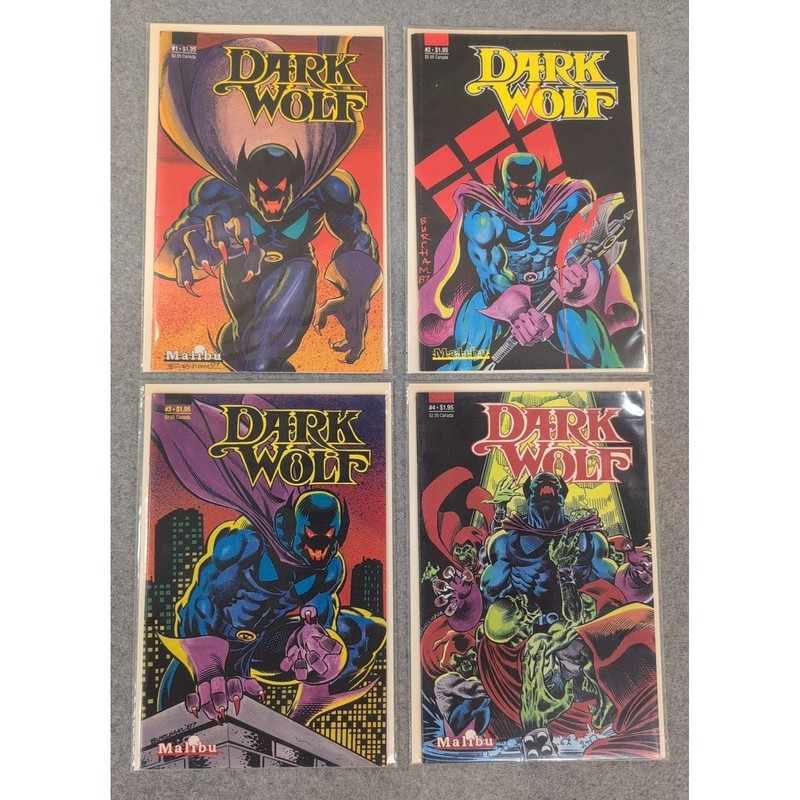 Dark Wolf Malibu Comics Issues 1 2 3 4 Set 1987 Butch Burcham Copper Age Lot