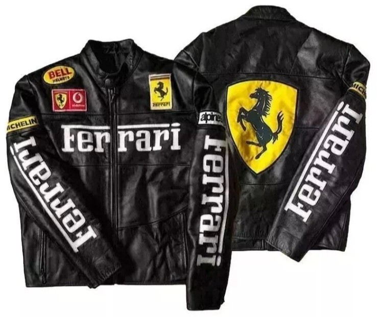Ferrari Racing Leather Jacket Vintage RARE 2004 WORLD