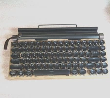 Retro Typewriter Mechanical Quickswap Keyboard 83-Key Blue Switch Wood - New