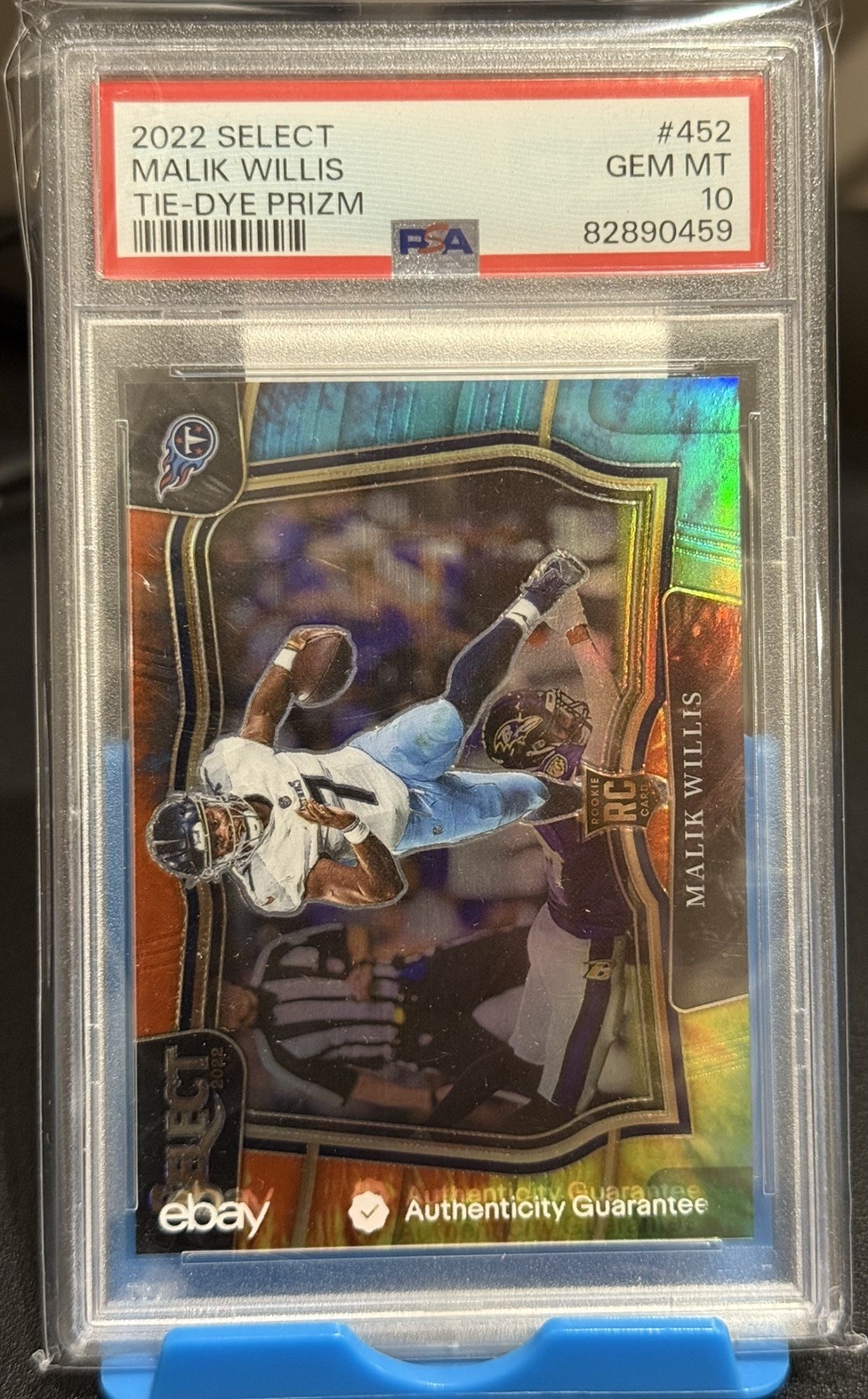 2022 Malik Willis Rookie Select TIE-DYE Prizm /25 PSA 10 RC #452