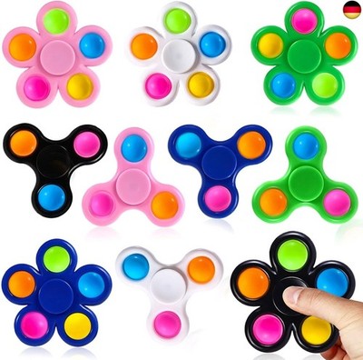  SCIONE 10er Set Pop Fidget Spinner Push Bubble Pop Einfaches Fidget Toy für  