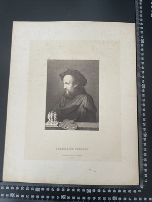 Portrait Correggio antiker Fotodruck um 1900
