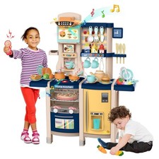 Kids Play Kitchen Toddler Kitchen Play Set Pretend Play Cook Toys with Lights an