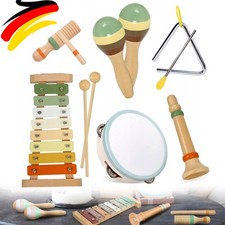 Montessori Holz Schlagzeug Set für Kinder Musikinstrument Trommel Lernspielzeug