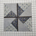 12 Blue Brown Turnstile Patchwork Quilt Blocks Handmade 12.5 inch square — photo 3