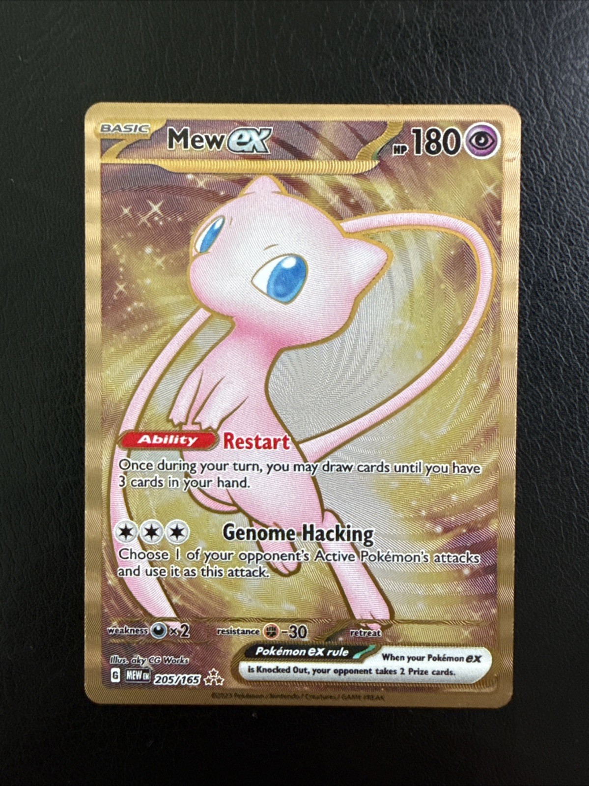 Mew EX Gold Metal Card #205/165 SV Scarlet & Violet 151 Pokemon UPC Promo