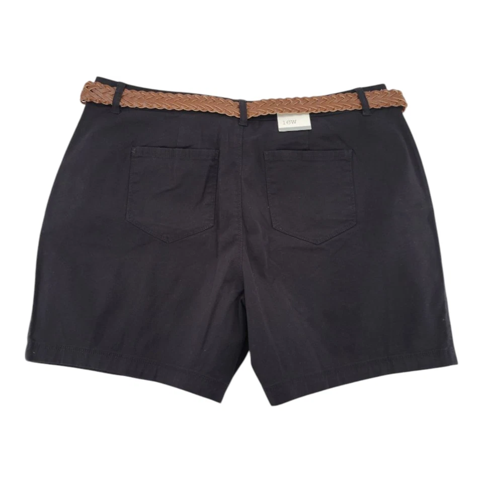 Style & Co Womens Plus Cotton Blend High Rise Belted Bermuda Shorts Size 16w - Image 2 of 4