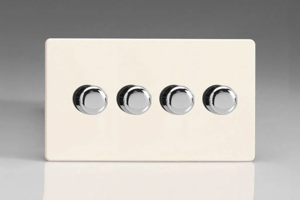 Dimmer Primed V-Pro Screwless 120w Max 4-Gang 2-Way Varilight JDYDP254S.PD