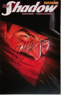 THE SHADOW #1 (2012) ALEX ROSS COVER SIGNED BY GARTH ENNIS W/COA DYNAMITE NM.